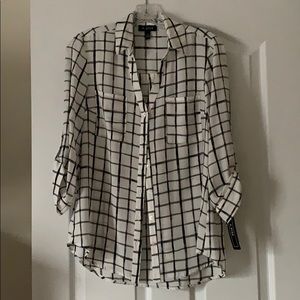 White blouse with black checks